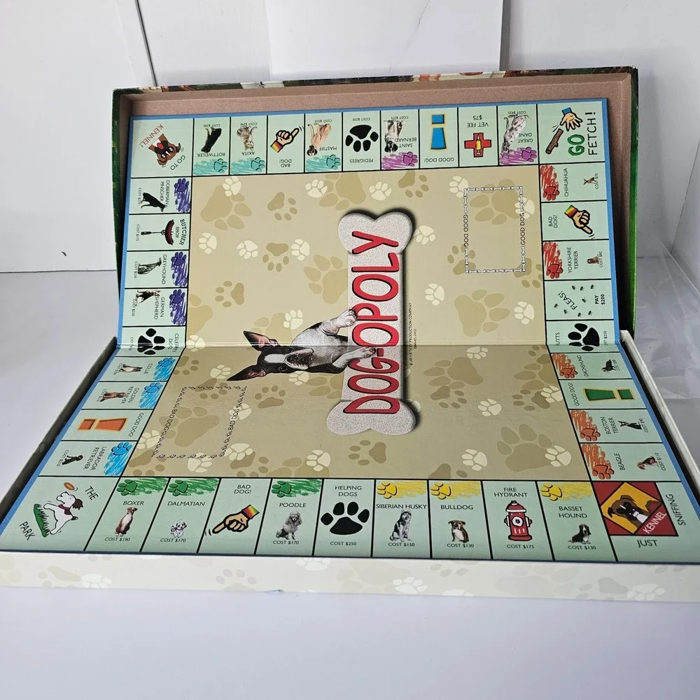 Dog-opoly Monopoly Property Trading Board Game Complete Set Dogs Made‎ in USA